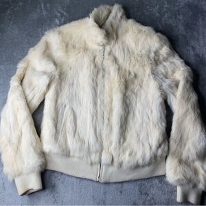 Wilsons Leather Cream Bomber Jacket